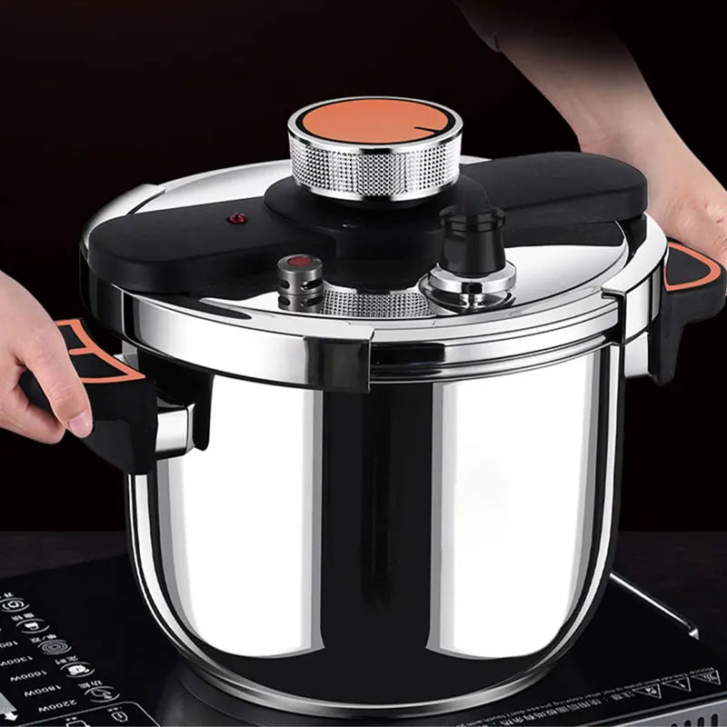 Orange Kitchen Pressure Cooker 4L/6L/8L Stainless Steel Explosion-proof Fast Cooking Pressure Pot Gas & Induction Compatible