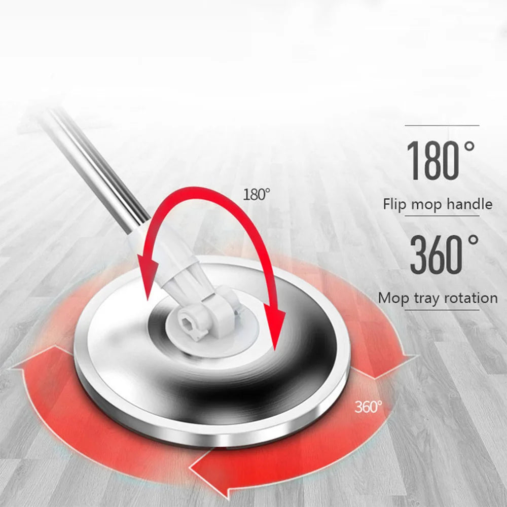 Microfiber Spin Mop and Bucket Cleaning System with 5 Microfiber Mop Replacement Heads