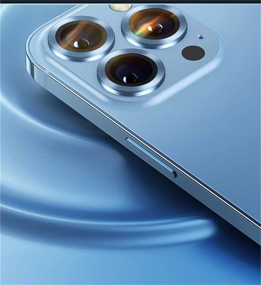 Original Titanium Color Camera Protector For iPhone 16 Pro Max 15 14 13 12 Mini Pro Max Metal Ring Tempered Glass Lens Cover Cap
