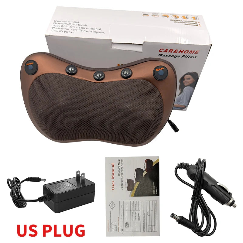 Electric Cervical Massager Neck Stretcher Pulse Hot Compress Vibration Massage Spine Support Massager Neck Traction Relax Pillow