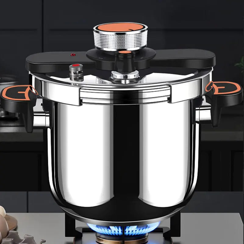 Orange Kitchen Pressure Cooker 4L/6L/8L Stainless Steel Explosion-proof Fast Cooking Pressure Pot Gas & Induction Compatible