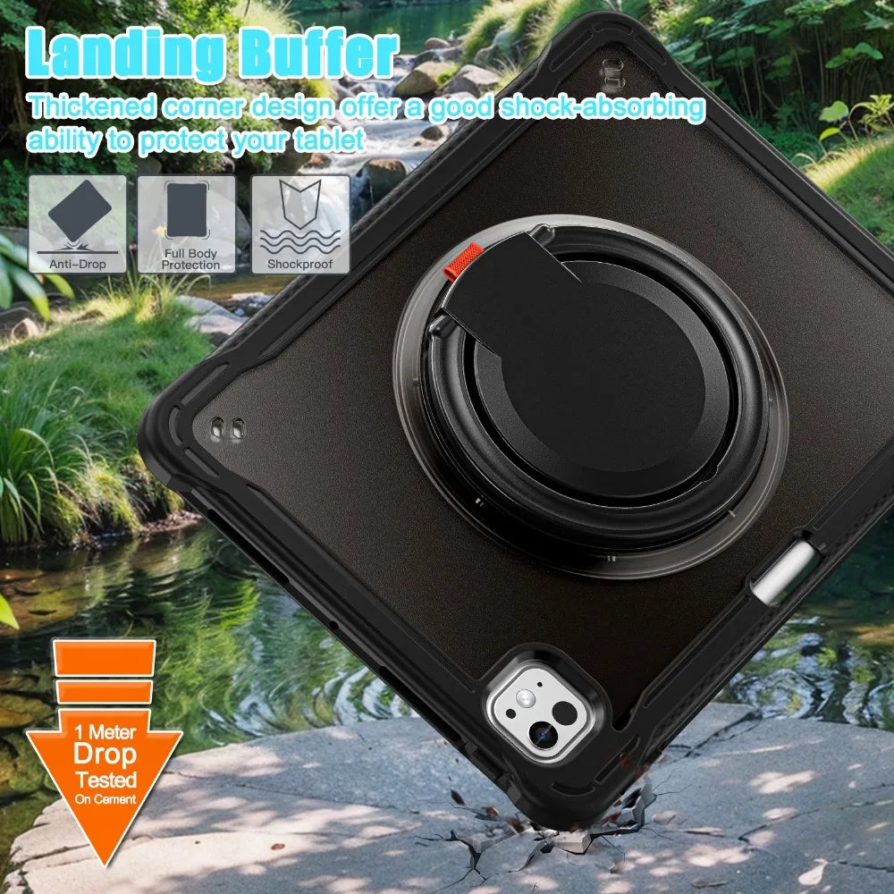 Case For iPad Air 11"2024 A2902/A2903/A2904 Shockproof Cover iPad Pro 13 12.9 3 4 5 6th 10.9 10 9 7 8 10.2 Mini6 Kickstand Funda