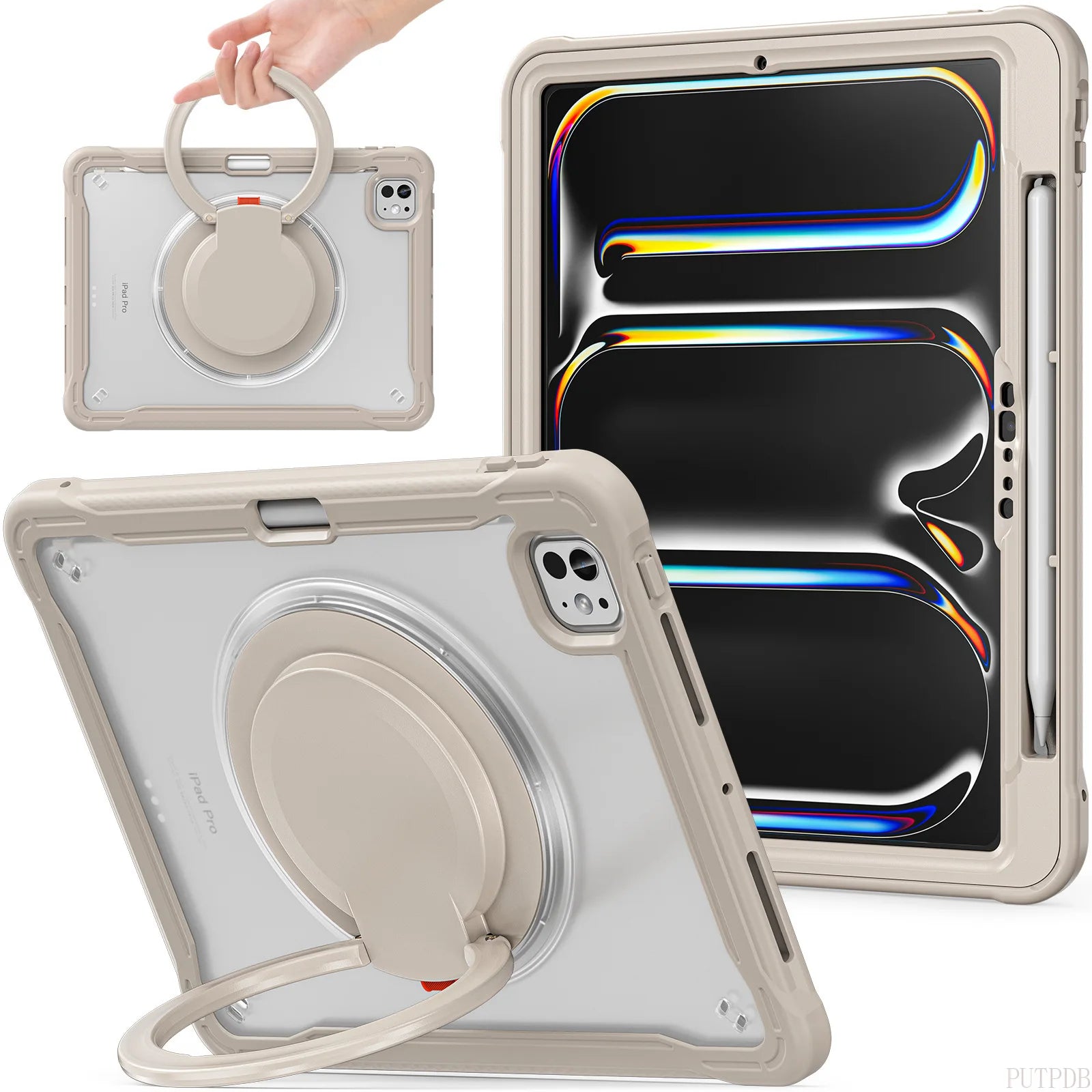 Case For iPad Air 11"2024 A2902/A2903/A2904 Shockproof Cover iPad Pro 13 12.9 3 4 5 6th 10.9 10 9 7 8 10.2 Mini6 Kickstand Funda