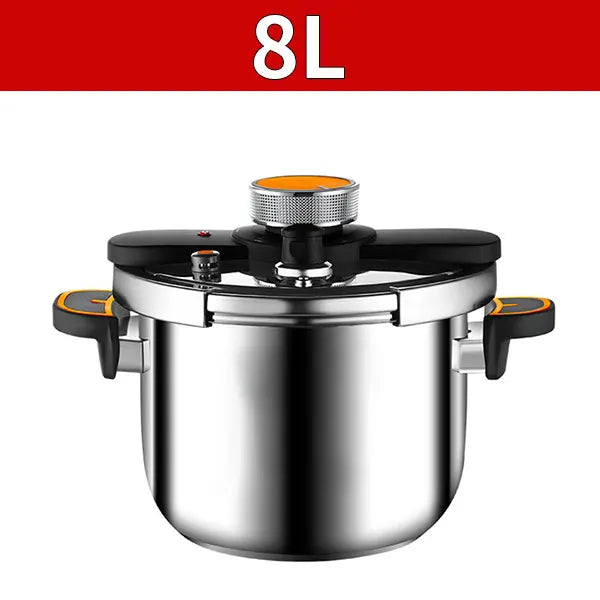 Orange Kitchen Pressure Cooker 4L/6L/8L Stainless Steel Explosion-proof Fast Cooking Pressure Pot Gas & Induction Compatible