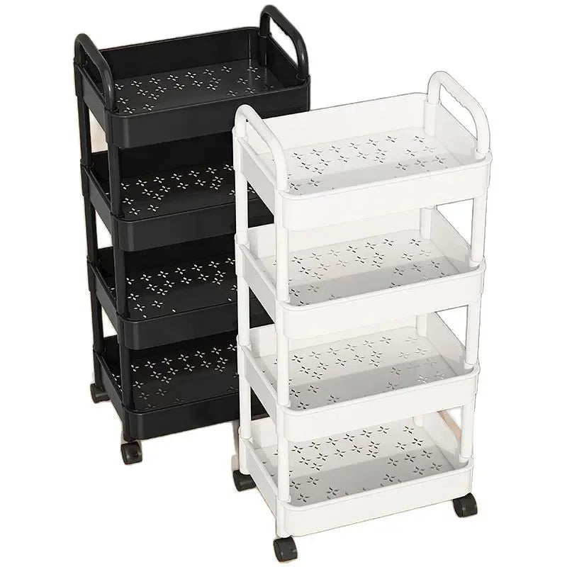 Multi-functional Kitchen Storage Shelf, Mobile Trolley, Floor-standing Multi-layer Storage Rack,for Snacks,Fruits and Vegetables