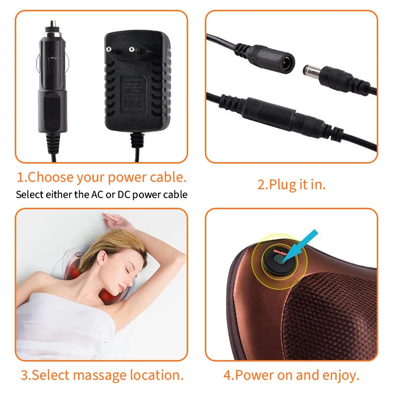 Electric Cervical Massager Neck Stretcher Pulse Hot Compress Vibration Massage Spine Support Massager Neck Traction Relax Pillow