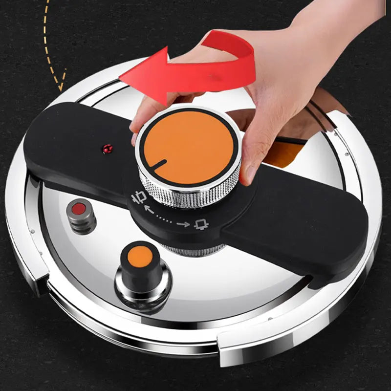 Orange Kitchen Pressure Cooker 4L/6L/8L Stainless Steel Explosion-proof Fast Cooking Pressure Pot Gas & Induction Compatible