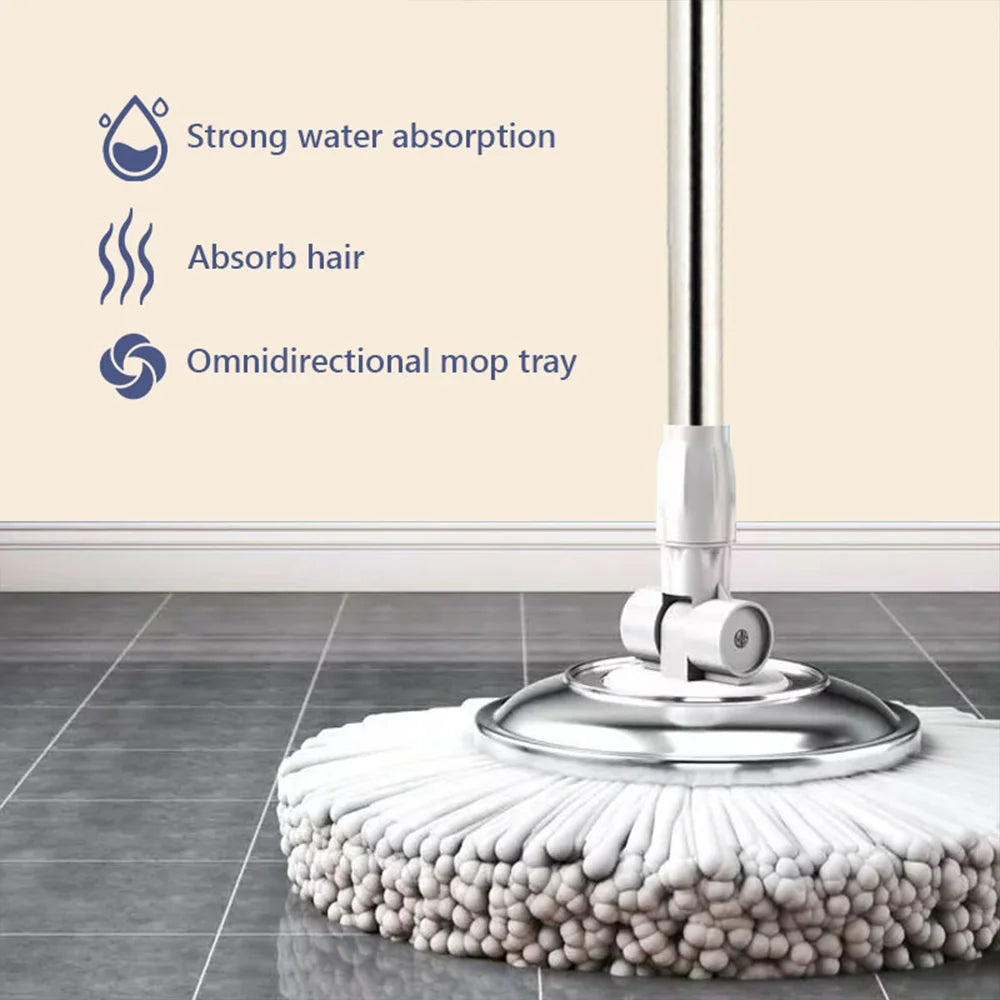 Microfiber Spin Mop and Bucket Cleaning System with 5 Microfiber Mop Replacement Heads