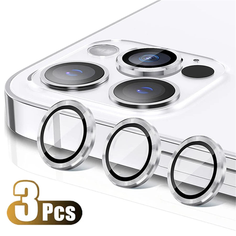 Original Titanium Color Camera Protector For iPhone 16 Pro Max 15 14 13 12 Mini Pro Max Metal Ring Tempered Glass Lens Cover Cap