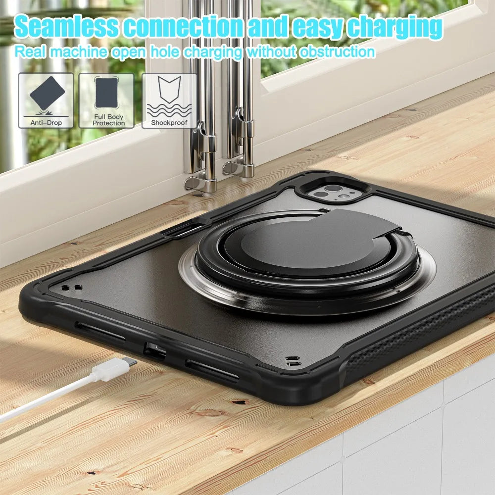 Case For iPad Air 11"2024 A2902/A2903/A2904 Shockproof Cover iPad Pro 13 12.9 3 4 5 6th 10.9 10 9 7 8 10.2 Mini6 Kickstand Funda