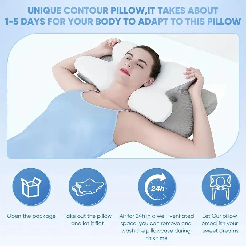 Butterfly Sleep Memory Neck Pillow Slow Rebound Comfortable Memory Foam Sleep Pillow Cervical Orthopedic Neck Massage Bed Pillow