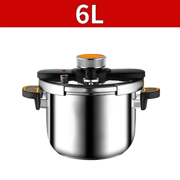 Orange Kitchen Pressure Cooker 4L/6L/8L Stainless Steel Explosion-proof Fast Cooking Pressure Pot Gas & Induction Compatible