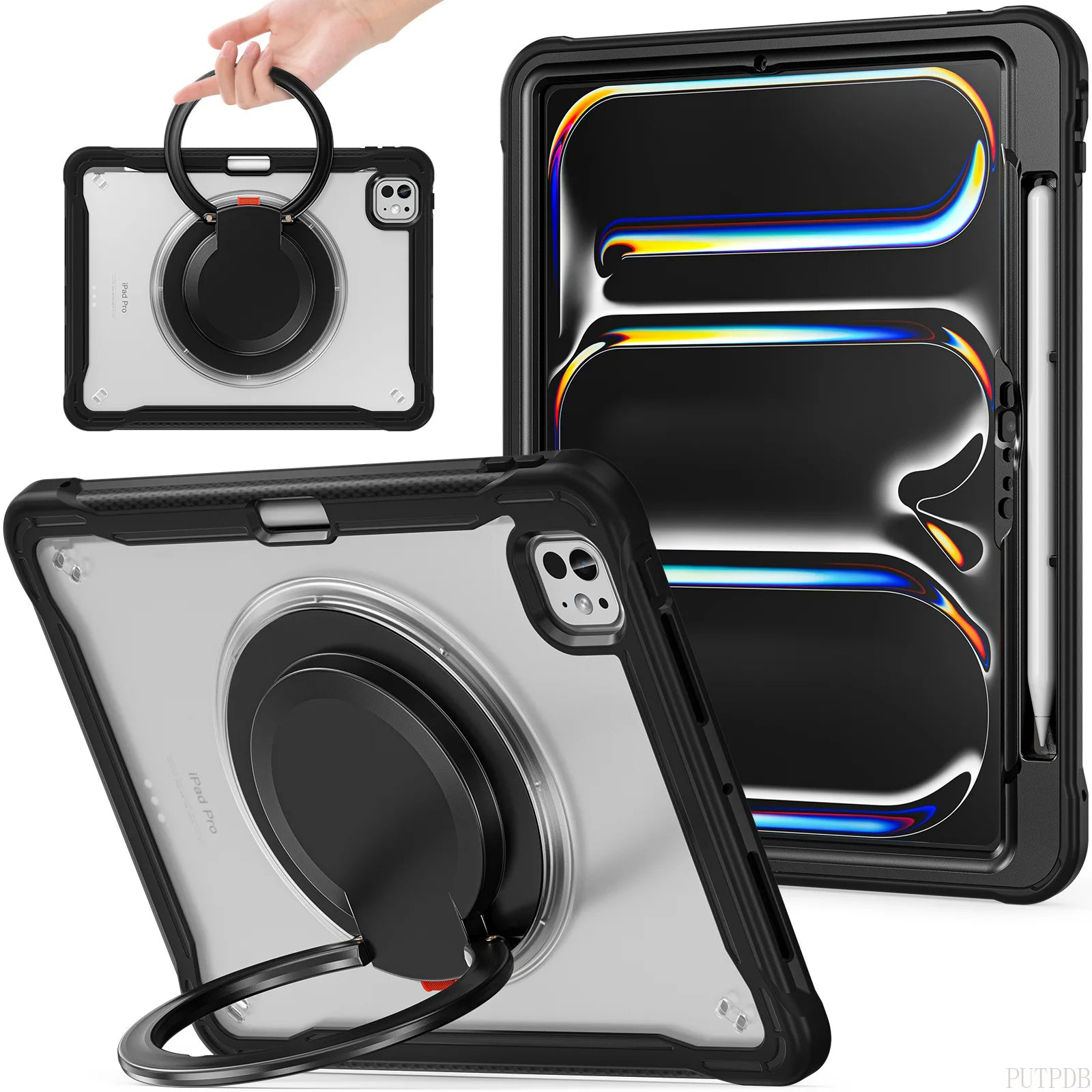 Case For iPad Air 11"2024 A2902/A2903/A2904 Shockproof Cover iPad Pro 13 12.9 3 4 5 6th 10.9 10 9 7 8 10.2 Mini6 Kickstand Funda