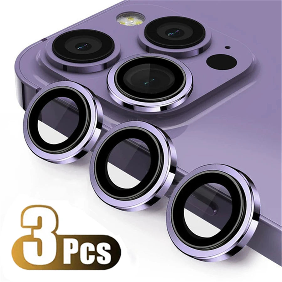 Original Titanium Color Camera Protector For iPhone 16 Pro Max 15 14 13 12 Mini Pro Max Metal Ring Tempered Glass Lens Cover Cap