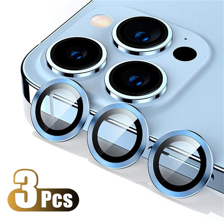 Original Titanium Color Camera Protector For iPhone 16 Pro Max 15 14 13 12 Mini Pro Max Metal Ring Tempered Glass Lens Cover Cap