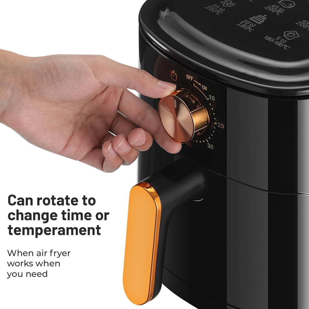 5.5L Air Fryer, with Manual rotation button, Dishwasher-Safe